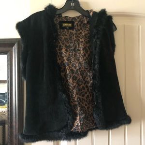 Black suede super soft faux fur
